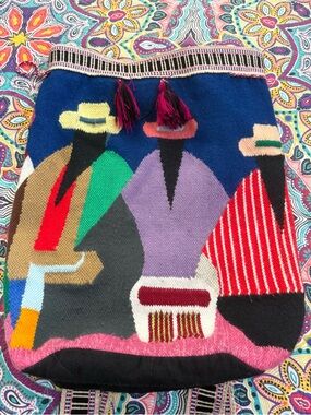Handwoven Colorful Peruvian Bag with Tassels